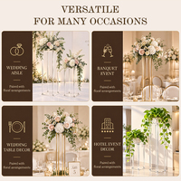 Support de vase à fleurs en acrylique transparent argenté et doré, en métal, pour centre de table de décoration de mariage et de cérémonie, fabriqué en Chine