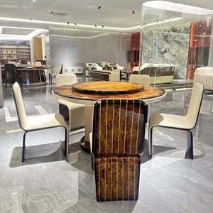 <span class=keywords><strong>Tavolo</strong></span> da pranzo <span class=keywords><strong>rotondo</strong></span> <span class=keywords><strong>in</strong></span> legno con giradischi 1 <span class=keywords><strong>tavolo</strong></span> con 4 sedie 6 grandi - Product Image 3