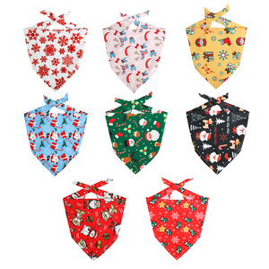 Christmas Pet Bandanas Triangular <b>Scarves</b> Cartoon Pattern Washable For Dogs Cats Winter Festival Accessories - Product Image 5