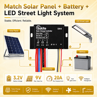Contrôleur solaire PWM Sukite facile à utiliser 3230 3.2V 32W 20A pour éclairage public à énergie solaire avec capteur