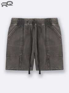 Pantalones Cortos Personalizados para Hombre RQ, Estilo Retro Americano, Efecto Desgastado, Transpirables, Elásticos, Cintura Media, 100% Algodón, Impermeables, Casuales - Product Image 3