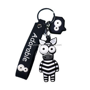 Llaveros de goma con logotipo personalizado de PVC, llaveros de goma con relieve de dibujos animados - Product Image 6