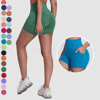 Short de gymnastique taille haute personnalisé pour femmes d'été Short de sport de yoga athlétique de compression respirant avec poche