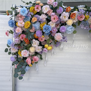 IFG vente en gros à la main soie printemps couleurs arc artificiel suspendu fleur toile de fond pour mariage fête des mères Halloween fête maison - Product Image 3