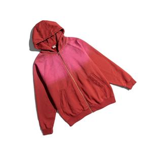 Sudadera con Capucha de Alta Calidad para Hombre, Algodón Grueso, Cierre de Cremallera, Diseño Personalizado, Efecto Desgastado por el Sol - Product Image 1