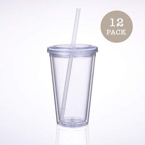 Reusable Hard Frosted Plastic Venti 16oz ice cold Collection Pack Of 5 BPA free Summer Coffee Tumblers