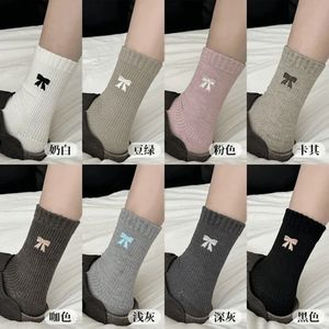 Women Crew <b>Socks</b> With Bow Design Warm Thermo Mid Calf <b>Socks</b> For Autumn Winter Fashionable Casual Wear - Product Image 4