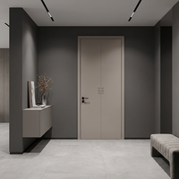 Porte intérieure en MDF polymère OEM en gros avec cadre, grain de bois, insonorisante, résistante à l'humidité pour hôtel, appartement, bureau