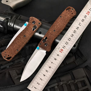Couteau pliant <span class=keywords><strong>en</strong></span> acier BM 535 D2, manche <span class=keywords><strong>en</strong></span> Micarta lin, couteau de poche tactique d'extérieur, couteau vintage EDC, équipement de survie <span class=keywords><strong>en</strong></span> camping, outil EDC - Product Image 6