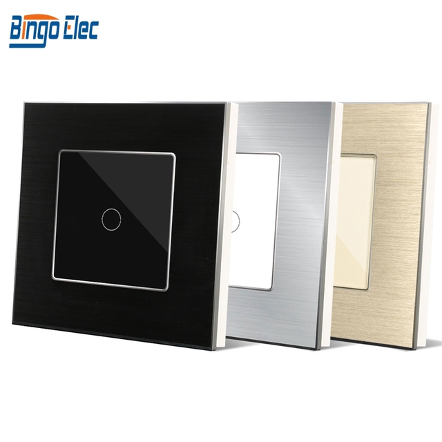 Bingelec 1 Gang 1 Way Smart Wall Switch WIFI Wireless Touch Panel Control Aluminum Frame Google Home Compatible