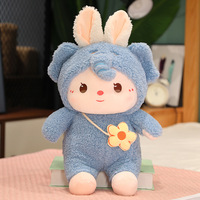 Nuevo Peluche de Conejo Transformable, Lindo Juguete de Animal Relleno de Algodón PP, Regalo de Cumpleaños para Niños