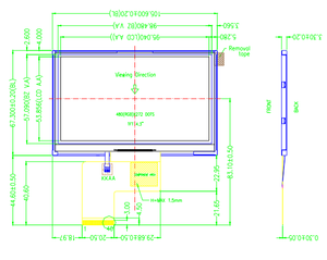 Tỷ Lệ Khung Hình 16:9 Tft Lcd 4.3Inch 480X272 Màn Hình Lcd Với Màn Hình Cảm Ứng Điện Trở - Product Image 5