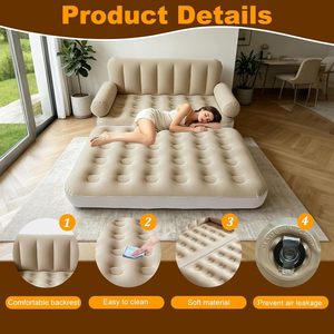 Multi-functional Outdoor Portable Folding Camping <b>Air</b> Couch Lazy Household Flocking Automatic Inflatable <b>Sofa</b> <b>Bed</b> with Pump - Product Image 4