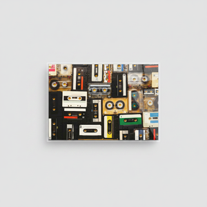 Panel Decorativo con Diseño de Casete de Vinilo, Impresión en Lienzo, Arte Retro para Colgar en la Pared de la Sala de Música, Enmarcado Transparente - Product Image 2