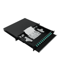Caja ODF de Fibra Óptica de 24 Núcleos LC para Montaje en Rack, con Cables de 6 Hilos Codificados por Colores, Panel de Conexiones de Fibra Óptica de 12 Puertos para Redes