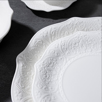 Assiette plate à steak de 8 pouces de style japonais et coréen, vaisselle en porcelaine, assiette à dîner en céramique