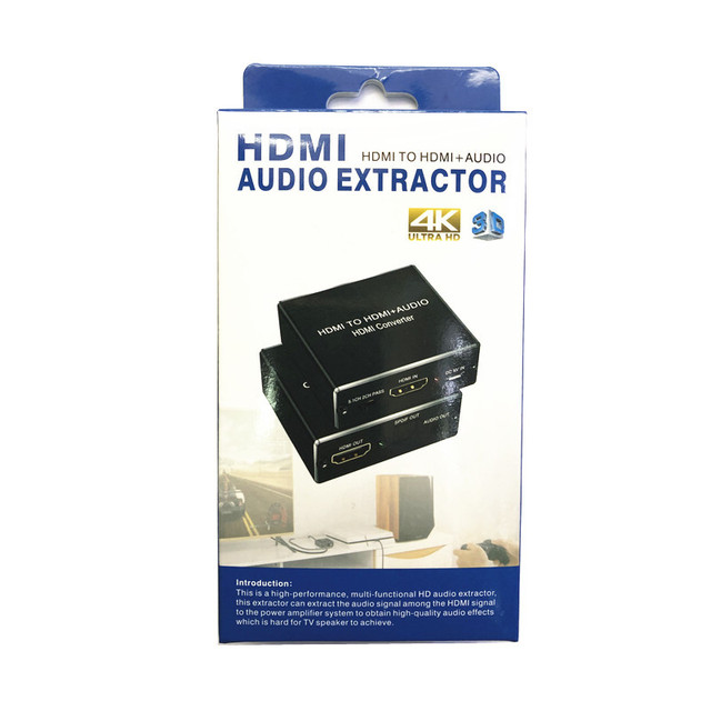 4K -Compatible Audio Extractor & 5.1 Splitter with 2xRCA(L/R) Output Retro Turntable Player Black