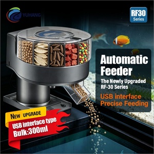 Distributeur automatique de nourriture pour aquarium Jecod RF30 en plastique, design ultra silencieux et écologique, capacité de 300 ml - Alimentation USB pour poissons ornementaux - Product Image 1