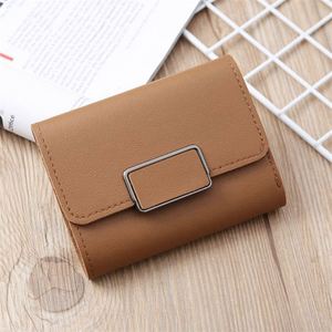 Free Sample oem odm <b>brown</b> coin small full grain pu leather short women <b>wallet</b> - Product Image 1