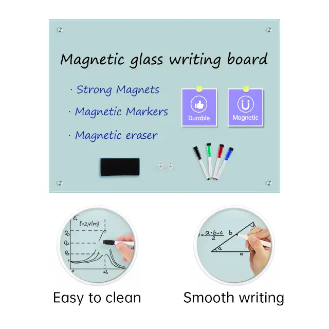 अच्छी गुणवत्ता के लिए स्पष्ट चुंबकीय ग्लास व्हाइटबोर्ड दीवार डेस्क कार्यालय टेम्पर्ड ग्लास लेखन सफेद बोर्ड