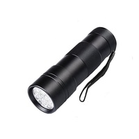 Lampe torche UV QXMOVING Mini 12 LED 395nm en alliage d'aluminium, lumière noire pour la détection d'urine de chat et de chien, et de faux billets
