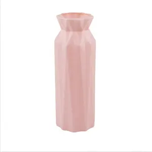 Vase à fleurs en plastique Simple coloré Anti-extrusion Anti-âge Vase nordique créatif pour décoration de maison et de bureau