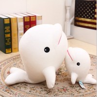 En gros Peluche de baleine Beluga et de dauphin, jouet créatif sur le thème de l'océan, cadeau pour filles