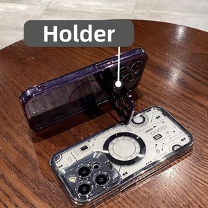 Custodia di lusso custodia magnetica <span class=keywords><strong>iPhone</strong></span> 15 <span class=keywords><strong>Pro</strong></span> Max <span class=keywords><strong>14</strong></span> 13 TPU custodia per telefono trasparente modello di percorso porta lenti - Product Image 3