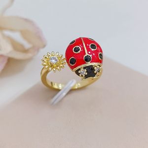 Anello Aperto Girevole Trendy da Donna, Gioiello Minimalista Floreale Rotondo da Dito - Product Image 4