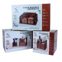 Porte-stylos multifonctionnel en bois Huixing de grande capacité pour la maison et le bureau, boîte de rangement carrée pour télécommande