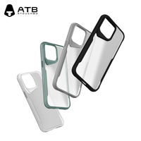 Ensemble de coque de protection en TPU et verre trempé ATB pour 15 Pro Max avec protection d'écran de confidentialité et protection de l'objectif de l'appareil photo