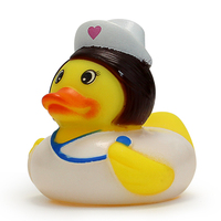 Mainan Bebek Karet PVC Gaya Perawat 2-Inci, Berbunyi Saat Ditekan, Dapat Mengapung, Logo Dapat Disesuaikan, Souvenir Pesta Mandi Bayi, Grosir
