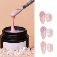 Logo Personnalisable Vernis à Ongles Gel UV Couleur Rose Nude Gel Multifonctionnel 3 en 1 de Construction et Rallongement en Pot