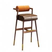 Chaise haute rembourrée moderne nordique de haute qualité en bois de frêne tabouret de bar de luxe chaises en bois pour chaise de salle à manger
