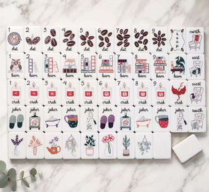 New Hot Sale Modern Portable Coffee Bean Themed Acrylic American Mahjong Tiles Travel-Friendly Creative Brand in Stock - Product Image 1