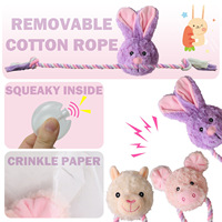 Jouets à mâcher pour chien durables, écologiques, en peluche, avec couineur et corde en coton amovible, personnalisation OEM ODM, fabricant, vente en gros
