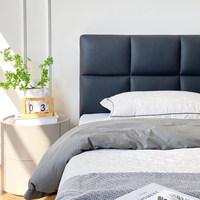 Lit suspendu en cuir véritable à bordures affinées, design minimaliste italien, tête de lit à profil fin, cuir de vachette pleine fleur, modèle 966 Chine