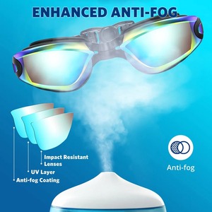 Set di <span class=keywords><strong>Occhialini</strong></span> da Nuoto Professionali, <span class=keywords><strong>Occhialini</strong></span> Antiappannamento a Specchio e Trasparenti con Tappi <span class=keywords><strong>per</strong></span> le Orecchie e Clip Nasale <span class=keywords><strong>per</strong></span> Adulti - Product Image 3