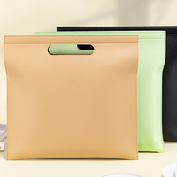 Maletín de Cuero PU Impermeable con Textura de Lichi de Gran Capacidad, Carpeta de Archivos Personalizada A4 con Logotipo