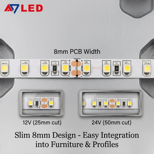 Bande lumineuse LED de qualité supérieure 120 LED/m 12V 24V SMD 3528 Haute luminosité Bande lumineuse LED flexible pour éclairage intérieur - Product Image 3