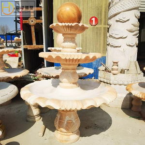 Fontaine en pierre Jiahua, élément aquatique en marbre, design de colonne traditionnel, décoration de jardin extérieur, sculpture en pierre durable - Product Image 4