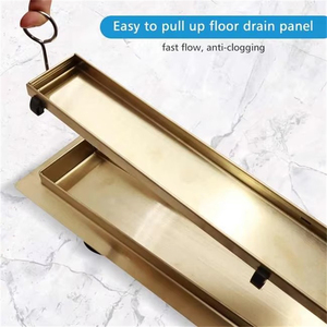 Promotion : Drain de <span class=keywords><strong>sol</strong></span> linéaire moderne en acier inoxydable 304, anti-odeur, invisible, pour cuisine et extérieur - Product Image 3