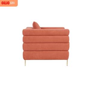 <span class=keywords><strong>Canapé</strong></span> <span class=keywords><strong>2</strong></span> <span class=keywords><strong>places</strong></span> OULUO en terre cuite moderne - <span class=keywords><strong>Canapé</strong></span> de salon élégant et minimaliste avec pieds en métal doré - Product Image 3