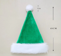 Chapeau de Père Noël des années Offre Spéciale Luxe Enfants Adulte Noir Vert Bleu Rose Rouge Peluche Velours Noël Chapeau de Père Noël