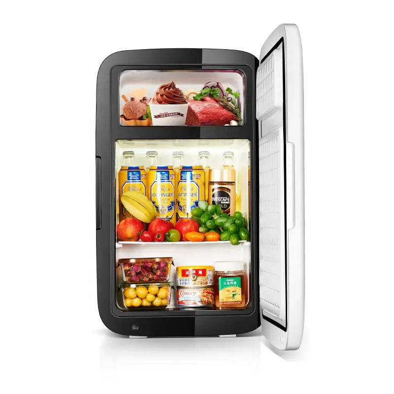 KEMIN Mini buzdolabı kompresörü Mini buzdolabı 110v Mini buzdolabı dondurucu ile yatak odası beyaz