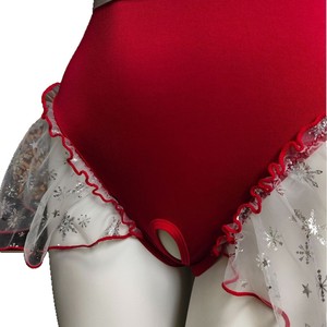 A741 2026 Body Intero Aperto all'Inguine Rosso Natalizio Lingerie Erotica in Rete con Fiocco Regalo <span class=keywords><strong>Sexy</strong></span> per Donne - Product Image 6