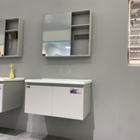 Ensemble meuble-lavabo mural WJL moderne en céramique anti-humidité 80 cm avec miroir éclairé et fonction de nettoyage facile pour salles de bain