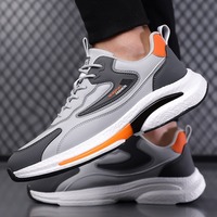 Chaussures de sport respirantes en mesh pour hommes, baskets décontractées à lacets, chaussures de course d'été