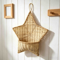 Panier mural suspendu en osier tressé à la main, écologique et durable, pour plantes et rangement, marque Artisans, style Ferme, pour la maison et le jardin