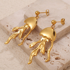 Conjunto de pendientes y collar de medusas, aleación de zinc, joyería de moda para mujer, diseño irregular con forma de animal para fiesta - Product Image 2